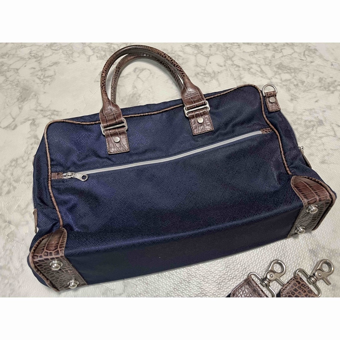 Orobianco(オロビアンコ)のオロビアンコ　ビジネスバッグ　紺　レザー　型押し　ビジネスバッグ　2WAY メンズのバッグ(ビジネスバッグ)の商品写真