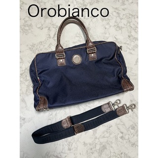 オロビアンコ(Orobianco)のオロビアンコ　ビジネスバッグ　紺　レザー　型押し　ビジネスバッグ　2WAY(ビジネスバッグ)