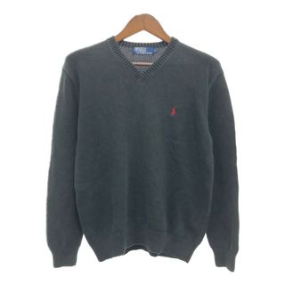 ポロラルフローレン(POLO RALPH LAUREN)のPolo by Ralph Lauren ポロ ラルフローレン コットンニット Vネック セーター アメカジ ブラック (メンズ S) 中古 古着 Q0060(ニット/セーター)