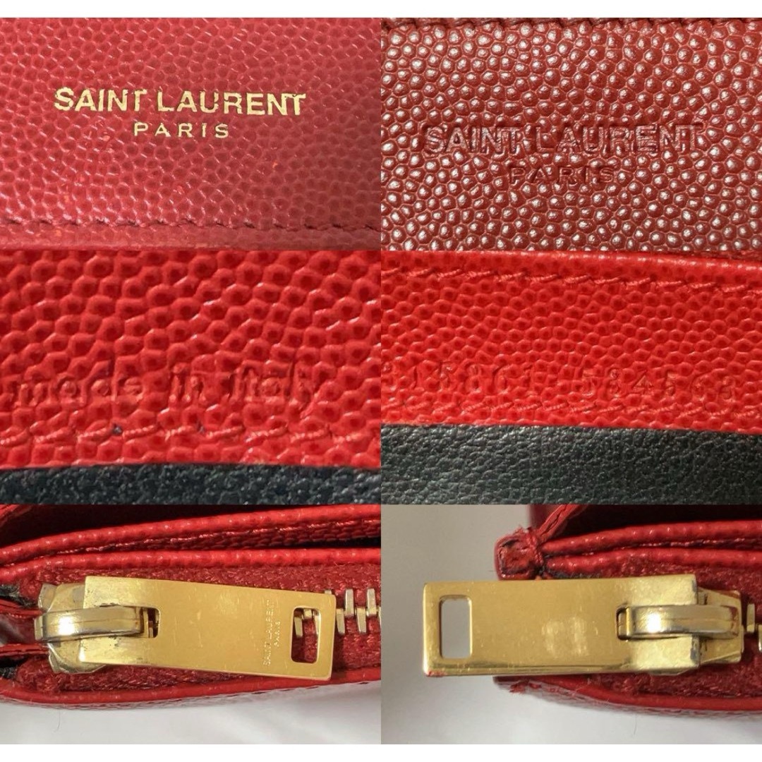 Saint Laurent(サンローラン)のSAINT LAURENT サンローラン 長財布 赤 レッド ゴールド金具 レディースのファッション小物(財布)の商品写真