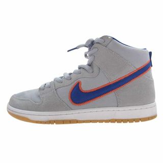 ナイキ(NIKE)のNIKE ナイキ スニーカー DH7155-001 SB Dunk High Rush Blue and Team Orange/New York Mets ダンク ハイ スニーカー グレー系 ブルー系 28cm【中古】(スニーカー)