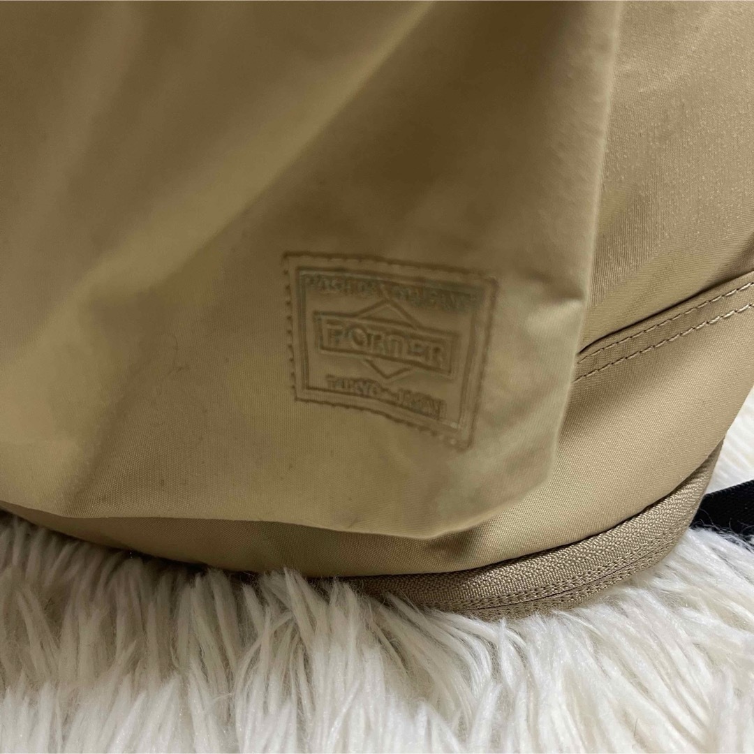 PORTER(ポーター)の美品 ポーター 吉田カバン リュック バックパック 巾着 ベージュ ナイロン メンズのバッグ(バッグパック/リュック)の商品写真
