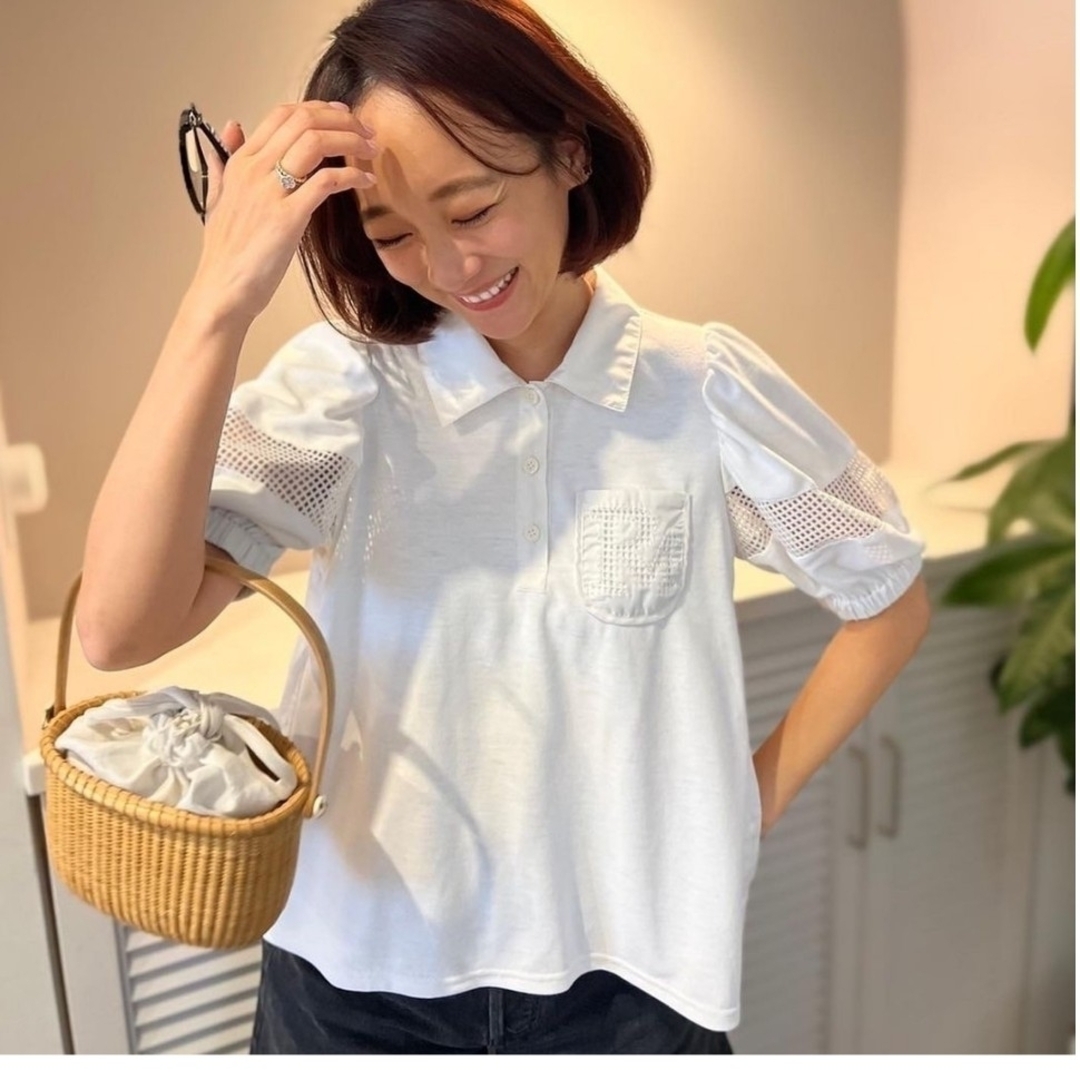 【美品】ロージーモンスター　mesh puff polo shirt レディースのトップス(ポロシャツ)の商品写真
