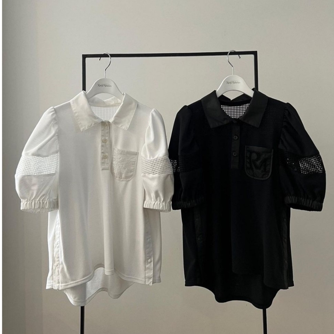 【美品】ロージーモンスター　mesh puff polo shirt レディースのトップス(ポロシャツ)の商品写真