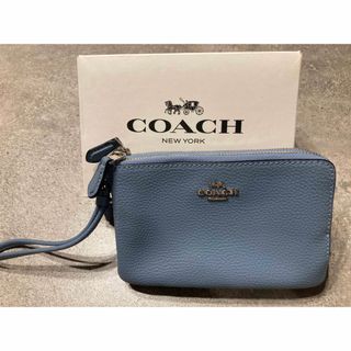 coach ポーチ　水色