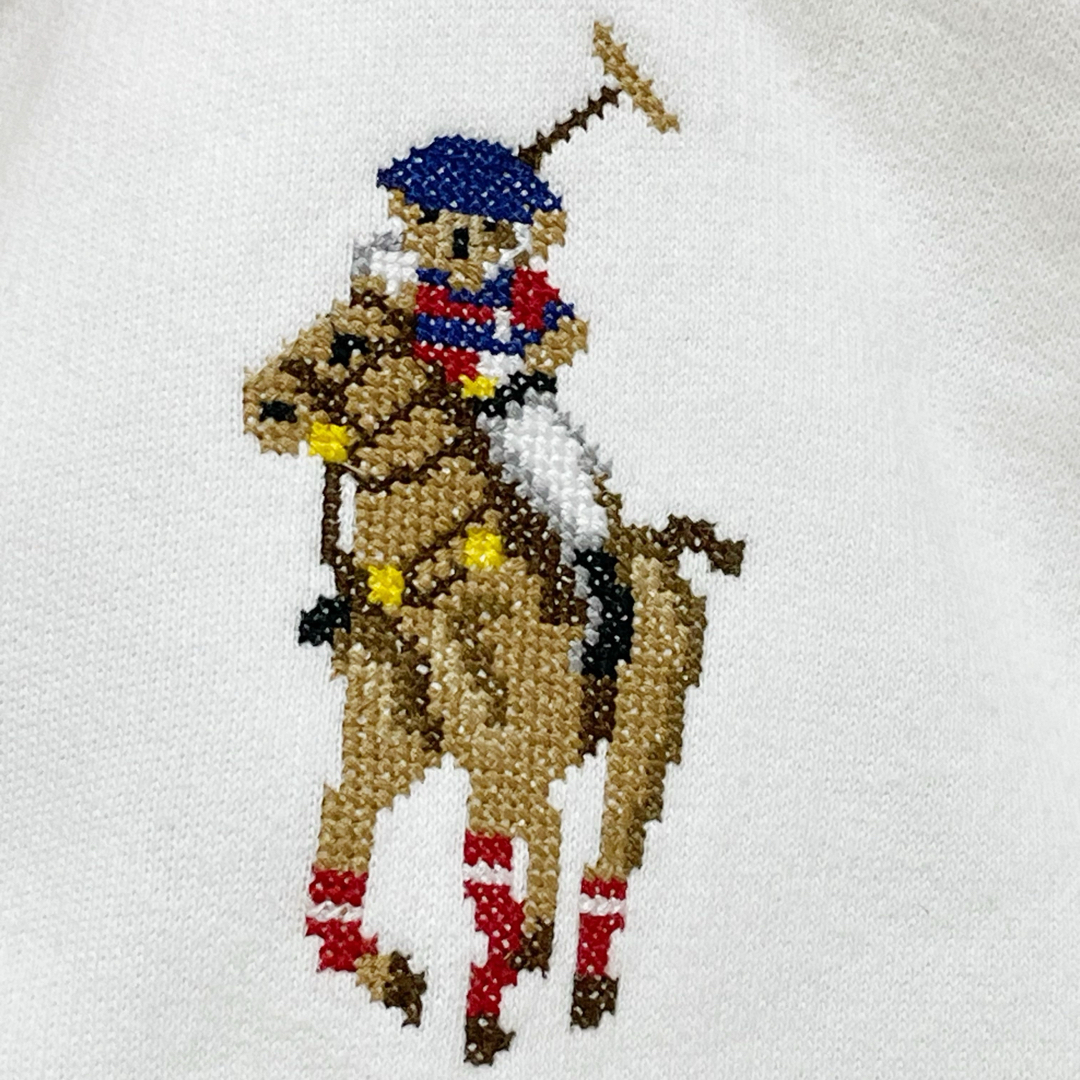 POLO RALPH LAUREN(ポロラルフローレン)のRalph Lauren   ポロベア　ドット絵　パーカー　ホワイト　フーテッド レディースのトップス(パーカー)の商品写真