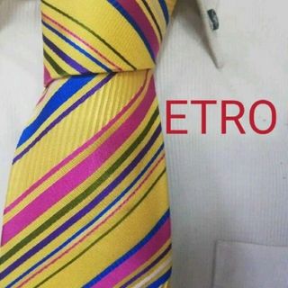 大人気★エトロ★ETRO★マルチストライプ高級シルクネクタイ★イタリア製★特価