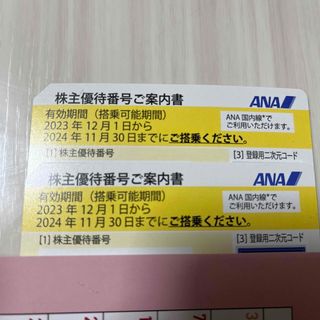 エーエヌエー(ゼンニッポンクウユ)(ANA(全日本空輸))のANA株主優待券　2枚(航空券)