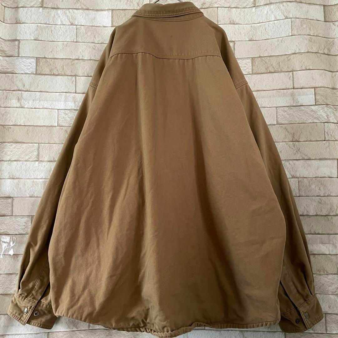 carhartt(カーハート)のカーハート ジャケット カバーオール 裏地チェック柄 革タグ ブラウン 2XL メンズのジャケット/アウター(カバーオール)の商品写真