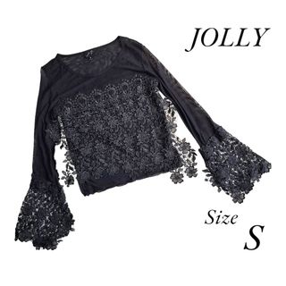 JOLLY　長曽カットソー　レース　ブラック(カットソー(長袖/七分))