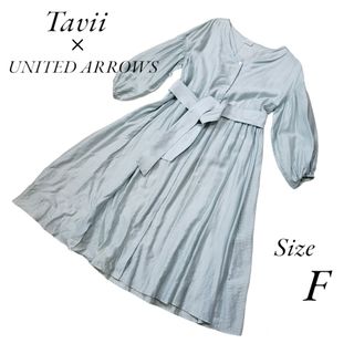 ユナイテッドアローズグリーンレーベルリラクシング(UNITED ARROWS green label relaxing)のTavii×UNITED ARROWS　長袖ワンピース　Aライン　ノーカラー(ロングワンピース/マキシワンピース)