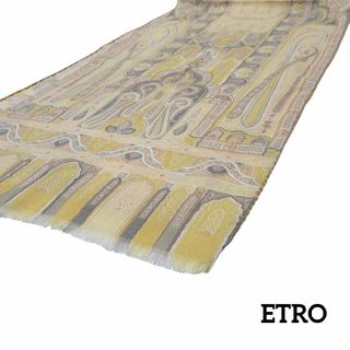 ETRO - 【美品】ETRO ストール 113×30.5 厚手 ペイズリー イエロー