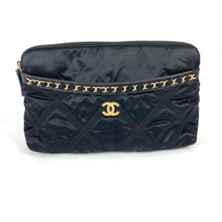 シャネル(CHANEL)のシャネル CHANEL CC ココマーク チェーン AP2664  エコポート トート付きポーチ エコバッグ 肩掛け ショルダーバッグ サテン ブラック(ショルダーバッグ)