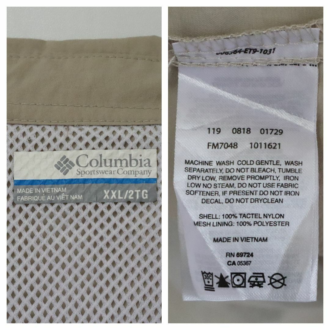 Columbia(コロンビア)の【春カラー】コロンビア PFG／BDシャツ　刺繍ロゴ　2XLサイズ　釣り　古着 メンズのトップス(シャツ)の商品写真