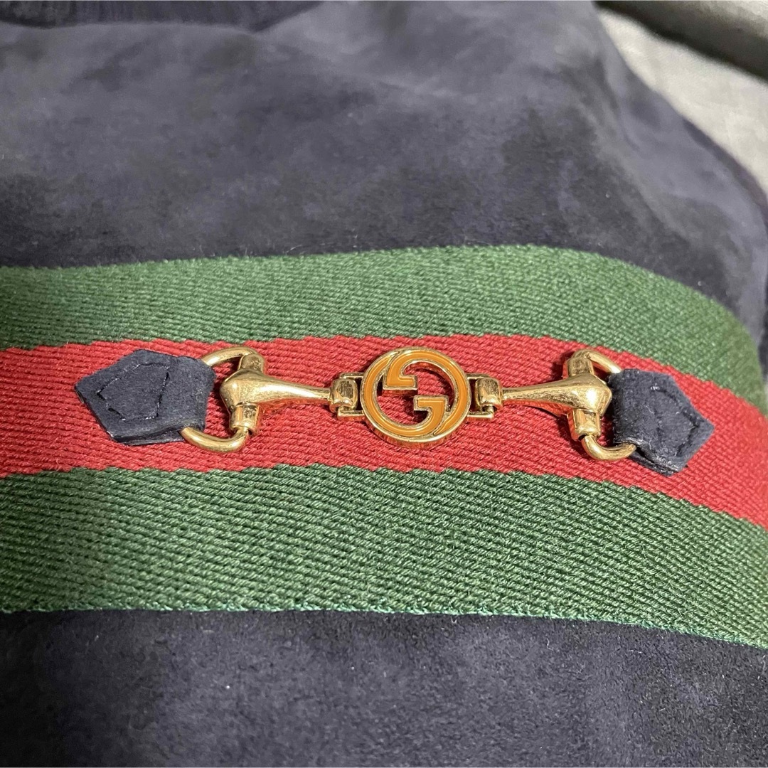 Gucci(グッチ)のGUCCIグッチボンバージャケットダークブルー スエードコットンホースビットS メンズのジャケット/アウター(その他)の商品写真