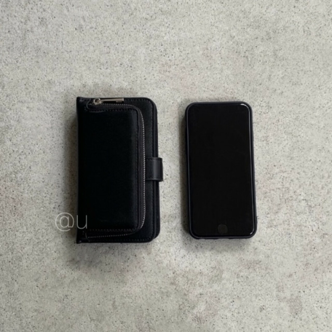 ウォレット iPhoneケース iPhoneXR ブラック ユニセックス スマホ/家電/カメラのスマホアクセサリー(iPhoneケース)の商品写真