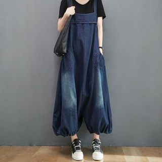 大きいサイズ レディース デニム　サロペットパンツオーバーオール 新品《2XL》(サロペット/オーバーオール)