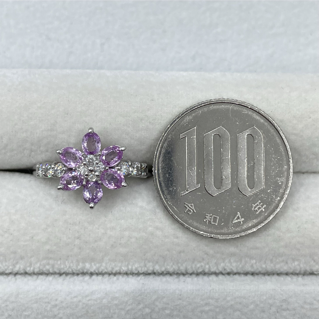 k18WG ピンクサファイア1.33ct ダイヤ0.32ct リング レディースのアクセサリー(リング(指輪))の商品写真