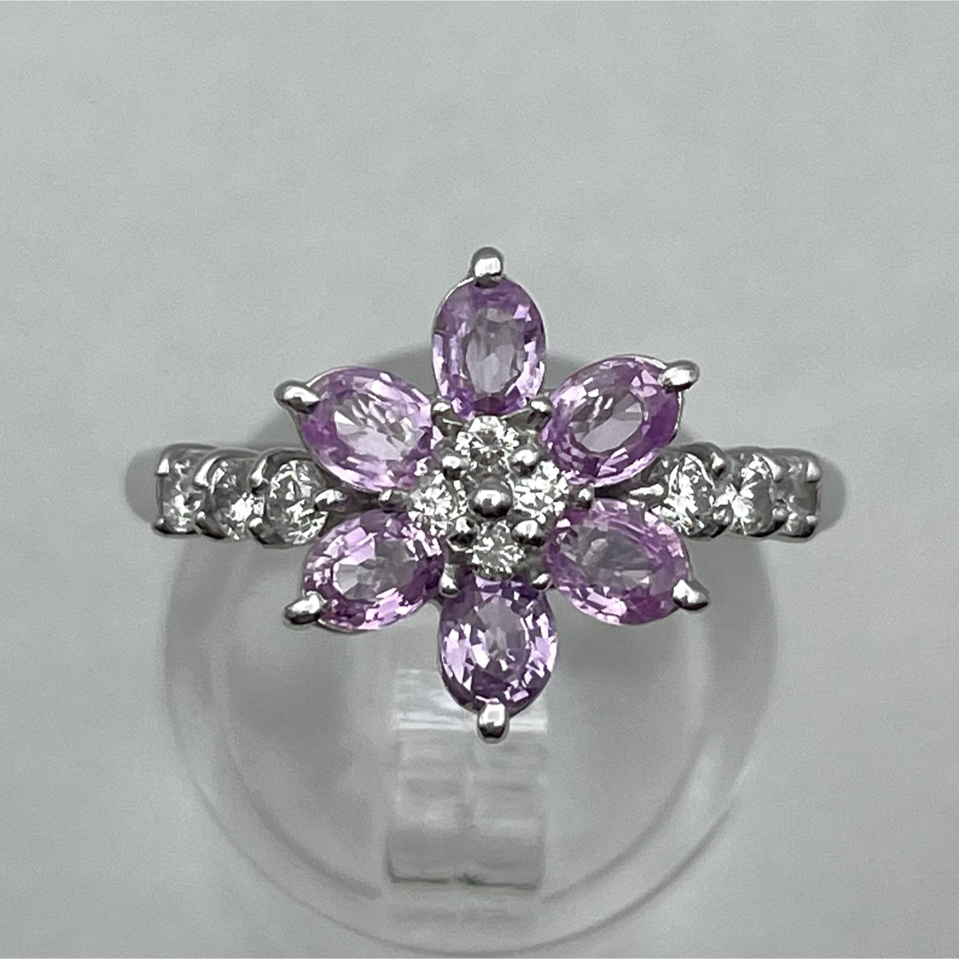 k18WG ピンクサファイア1.33ct ダイヤ0.32ct リング レディースのアクセサリー(リング(指輪))の商品写真