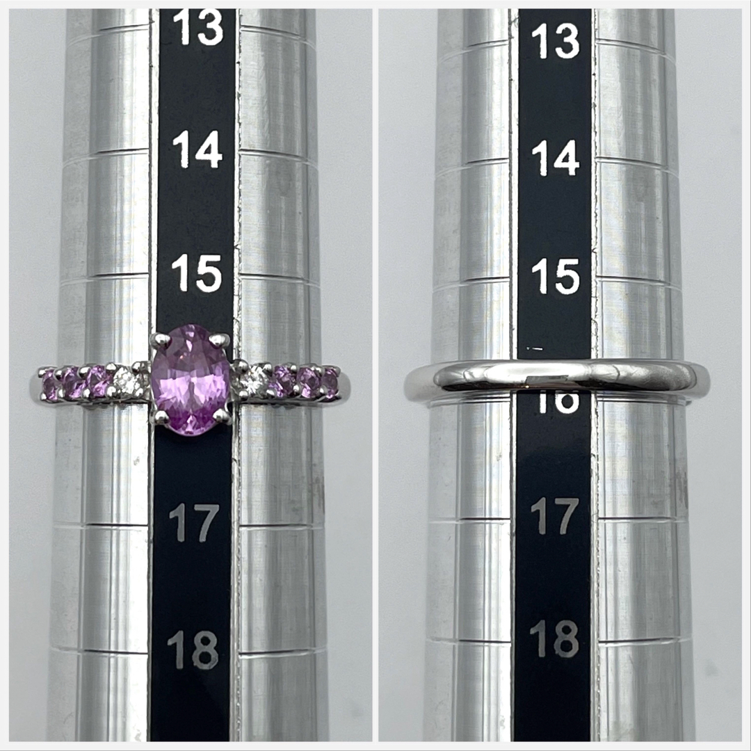 k18 ピンクサファイア ダイヤ リング レディースのアクセサリー(リング(指輪))の商品写真