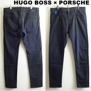 ヒューゴボス(HUGO BOSS)の希少★　ヒューゴボス×ポルシェ　スリムデニム　W89cm　強ストレッチ　ブラック(デニム/ジーンズ)