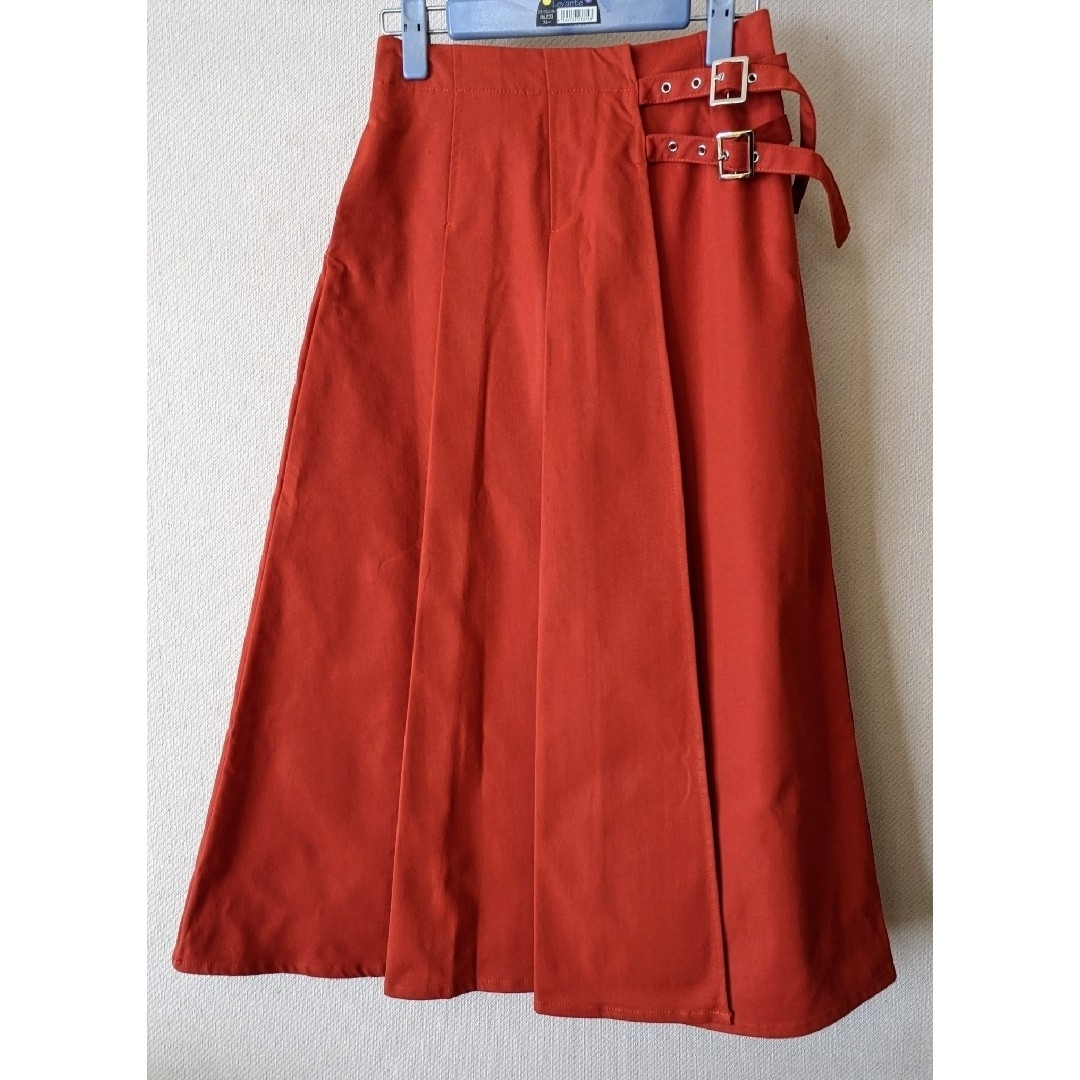 Re:EDIT(リエディ)のRe:EDIT　リエディ　サイドベルトツイルラップ風フレアスカート レディースのスカート(ロングスカート)の商品写真