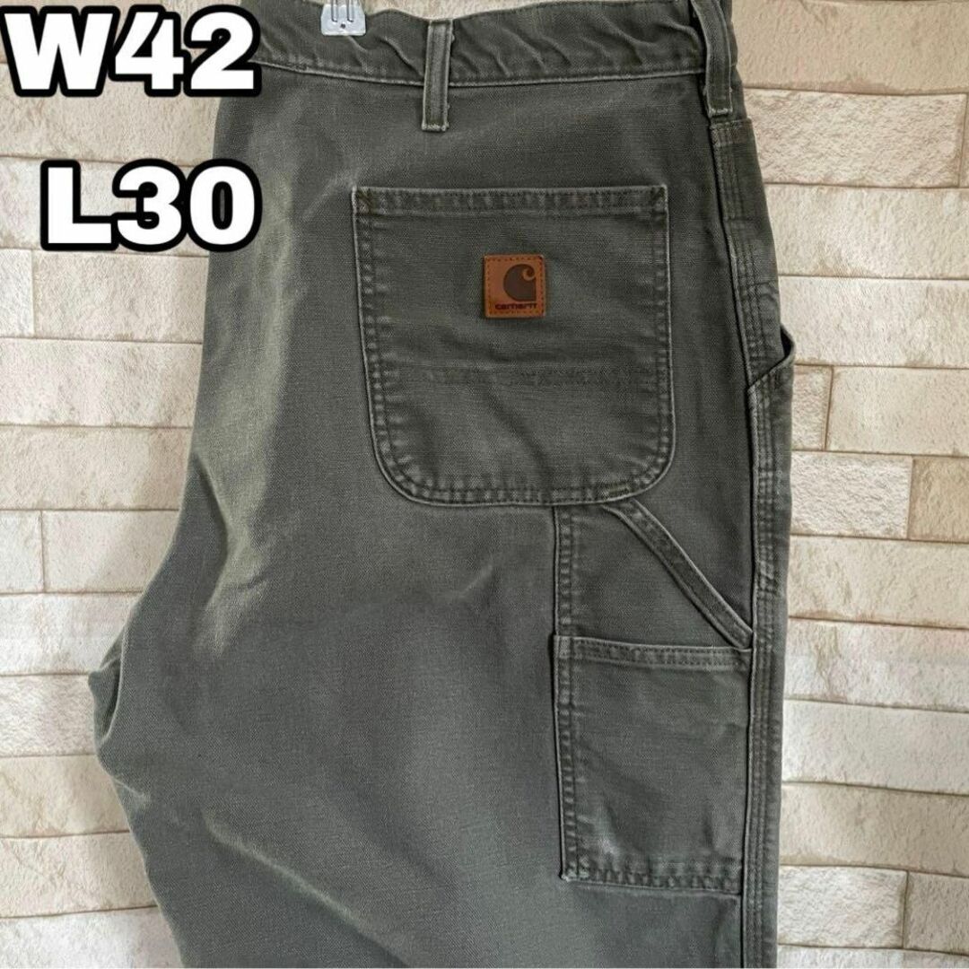 carhartt(カーハート)のカーハート ペインターパンツ メキシコ製 革タグ カーキ 42×30 メンズのパンツ(ペインターパンツ)の商品写真