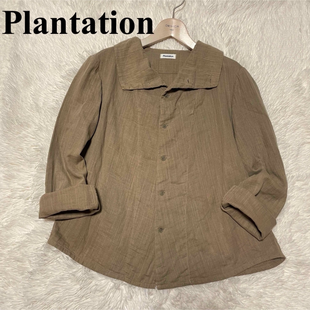 Plantation(プランテーション)のプランテーション　オーガニック　コットン　ダブルガーゼ　ジャケット　シャツ　M レディースのトップス(シャツ/ブラウス(長袖/七分))の商品写真