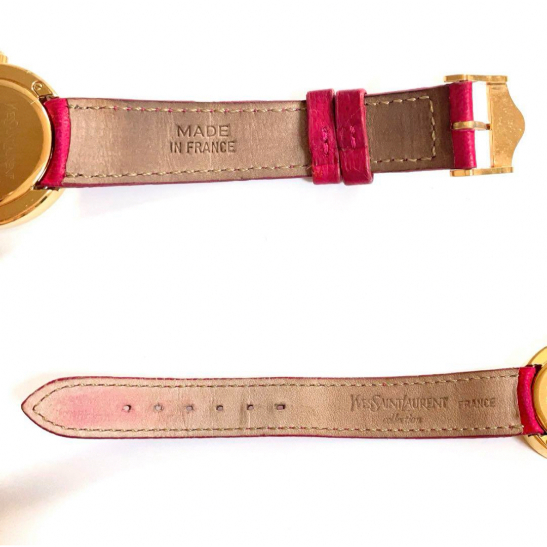 Yves Saint Laurent(イヴサンローラン)のサンローラン ロゴ ピンク ストーン 時計 Yves Saint Laurent レディースのファッション小物(腕時計)の商品写真
