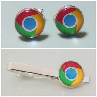 グーグル　カフスボタン＆ネクタイピンセット　Google(カフリンクス)