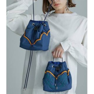 トーガ(TOGA)の★TOGA PULLA×OUTDOOR完売ドローストリングバッグ★ブルー★新品(ショルダーバッグ)