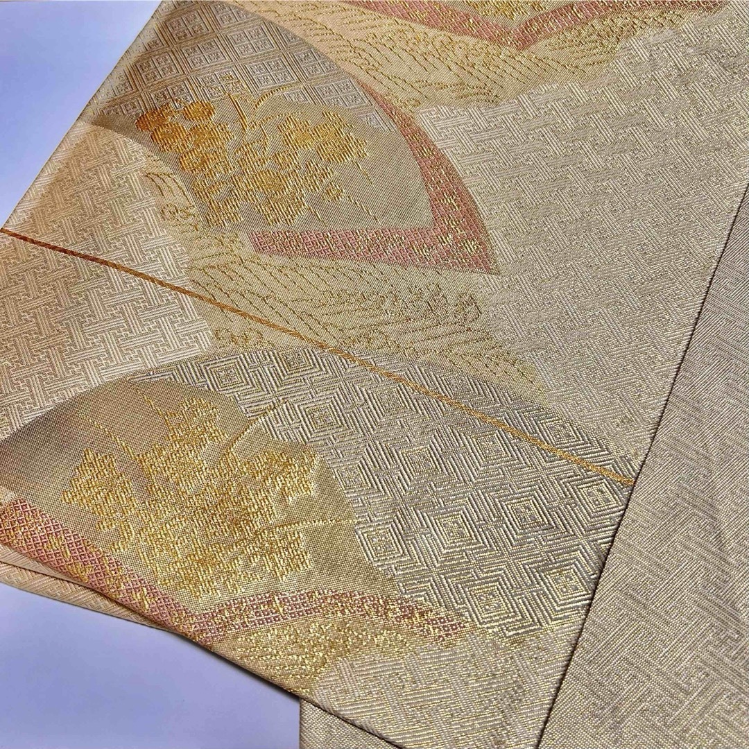 約470cm　正絹　袋帯　ゴールド レディースの水着/浴衣(着物)の商品写真