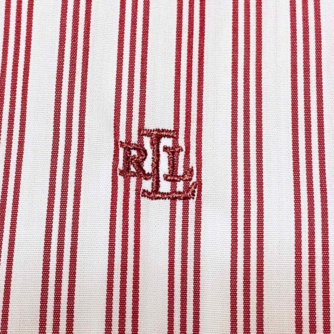 POLO RALPH LAUREN(ポロラルフローレン)の極美品　ラルフローレン　3ストライプ　イージーケア　コットン　シャツ　ロゴ刺繍 レディースのトップス(シャツ/ブラウス(長袖/七分))の商品写真