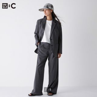 ユニクロ(UNIQLO)の新品　UNIQLO-C タックワイドストレートパンツM(カジュアルパンツ)