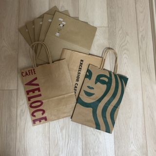 スターバックスコーヒー(Starbucks Coffee)のスターバックス　サンマルクカフェ　ベローチェ　エクセルシオールカフェ　紙袋(ショップ袋)