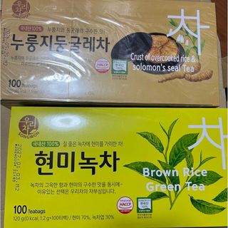 韓国茶　お焦げアマドコロ茶➕玄米緑茶　40袋セット(オマケ付き)(茶)