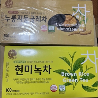 韓国茶　お焦げアマドコロ茶➕玄米緑茶　40袋セット(オマケ付き)(茶)