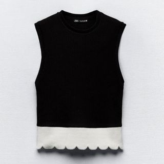 ZARA  コントラストトップス M