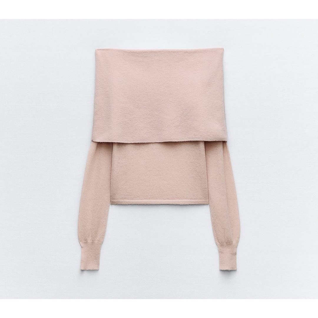 ZARA - ZARA オフショルダーニットトップス Sの通販 by lilyy's ZARA - ZARA オフショルダーニットトップス Sの通販 by lilyy's