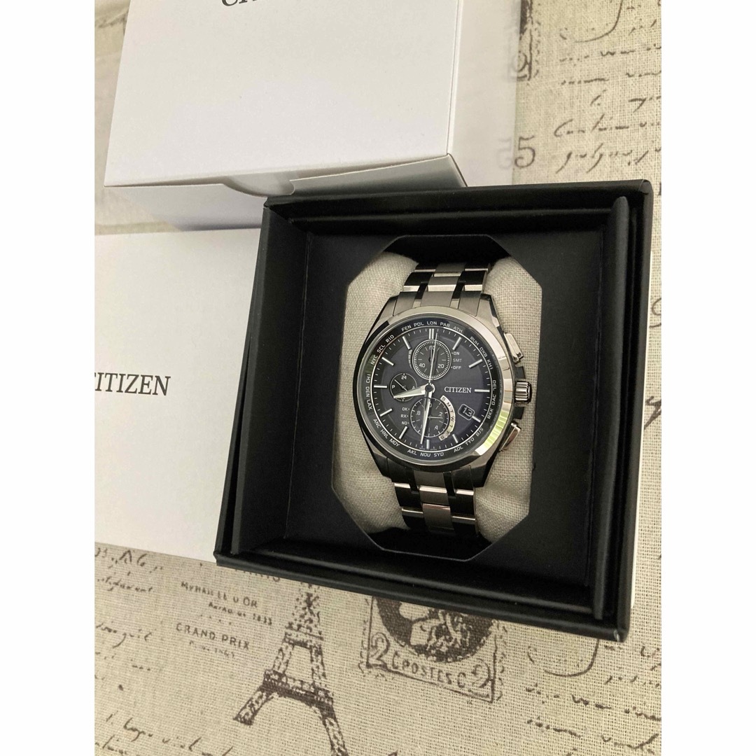 CITIZEN(シチズン)の美品！シチズン  アテッサ メンズ チタン 電波ソーラー AT8040-57E メンズの時計(腕時計(アナログ))の商品写真