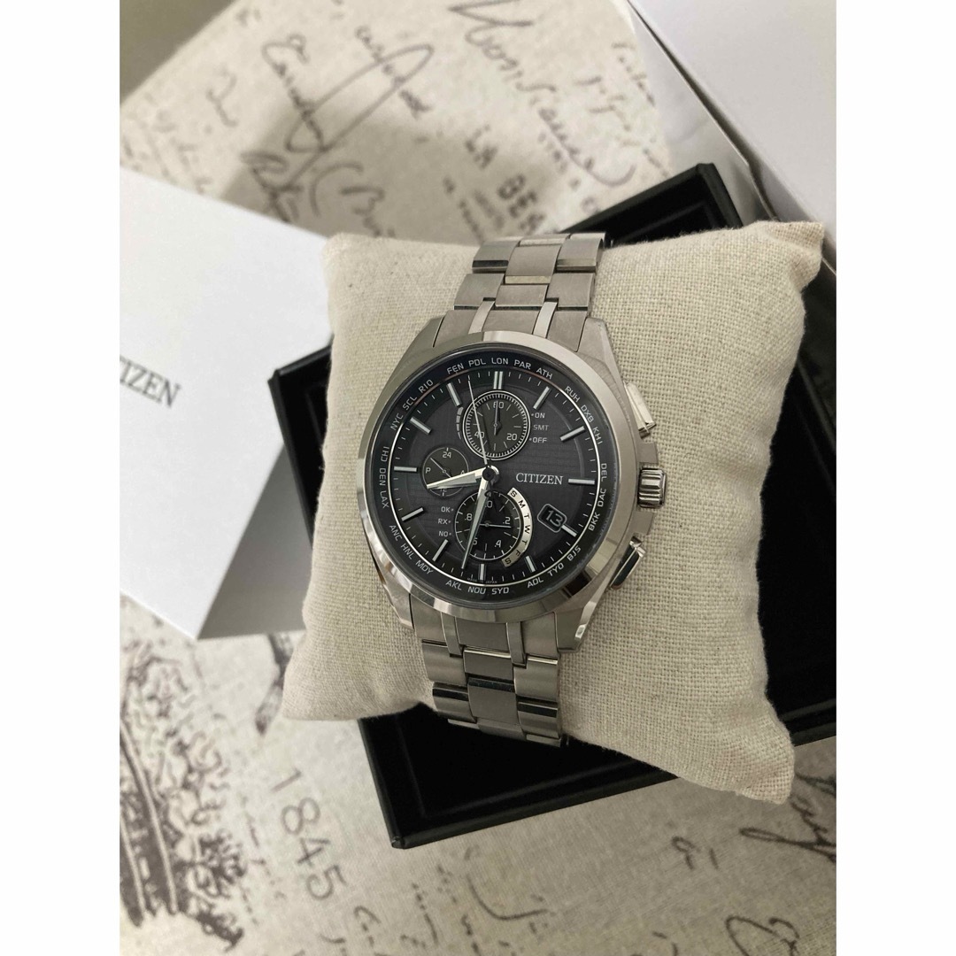 CITIZEN(シチズン)の美品！シチズン  アテッサ メンズ チタン 電波ソーラー AT8040-57E メンズの時計(腕時計(アナログ))の商品写真