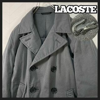 美品 LACOSTE ダウンジャケット Pコート 軽量 ワンポイント ストレッチ