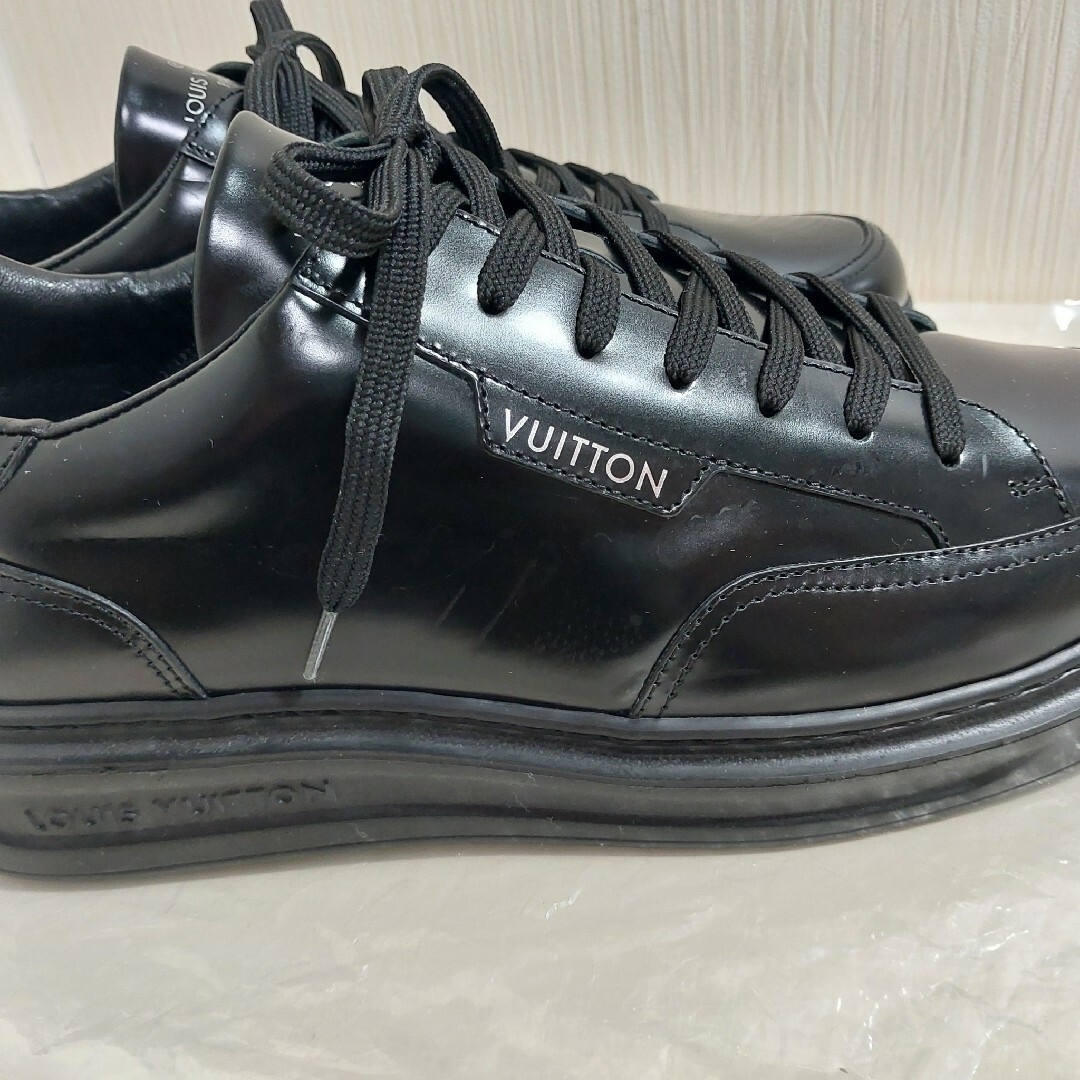 LOUIS VUITTON(ルイヴィトン)のルイヴィトン ロゴ スニーカー レザー ブラック #7(26cm) メンズの靴/シューズ(スニーカー)の商品写真