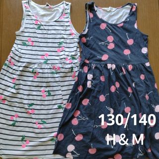 エイチアンドエイチ(H&H)のキッズ ノースリーブ ワンピース 女の子 H＆M 130 140(ワンピース)