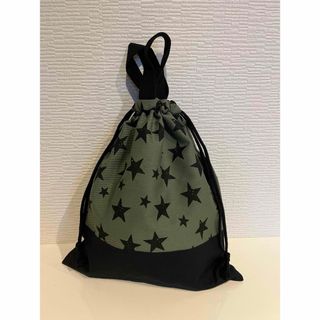 ハンドメイド☆体操服袋☆ブラックスター×黒(外出用品)