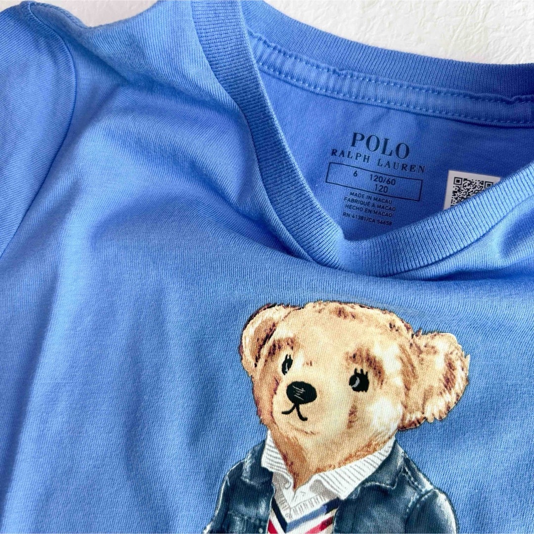 POLO RALPH LAUREN(ポロラルフローレン)の訳あり◆ラルフローレン ガールズ半袖Tシャツ ブルー 6/120 ② キッズ/ベビー/マタニティのキッズ服女の子用(90cm~)(Tシャツ/カットソー)の商品写真