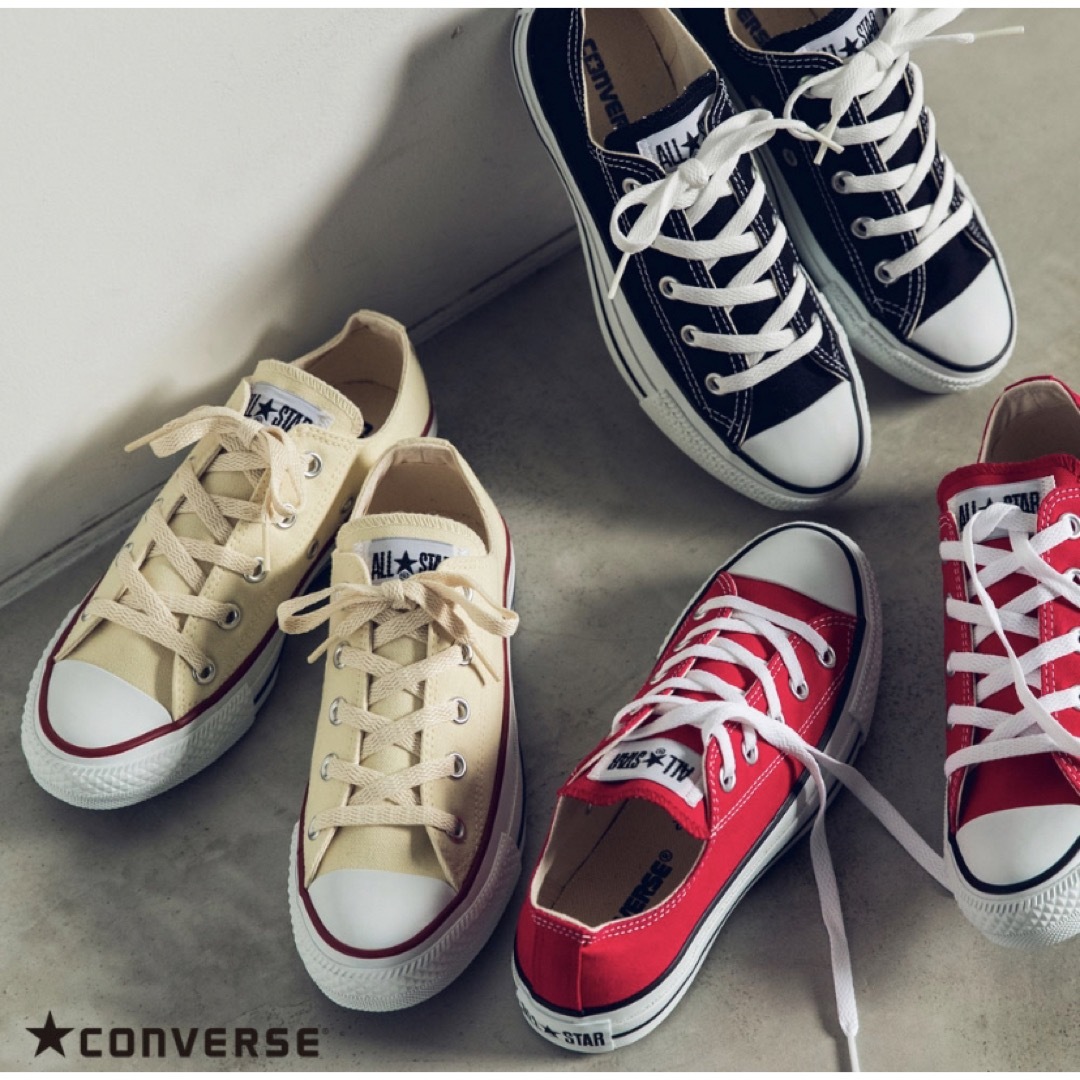 CONVERSE(コンバース)の【美品】試着のみ CONVERSE 赤 24.5cm レディースの靴/シューズ(スニーカー)の商品写真