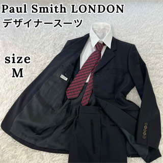 ポールスミス(Paul Smith)の希少✨ ポールスミスロンドン 個性的なデザイナースーツ メンズ 黒 裏地 緑 M(セットアップ)