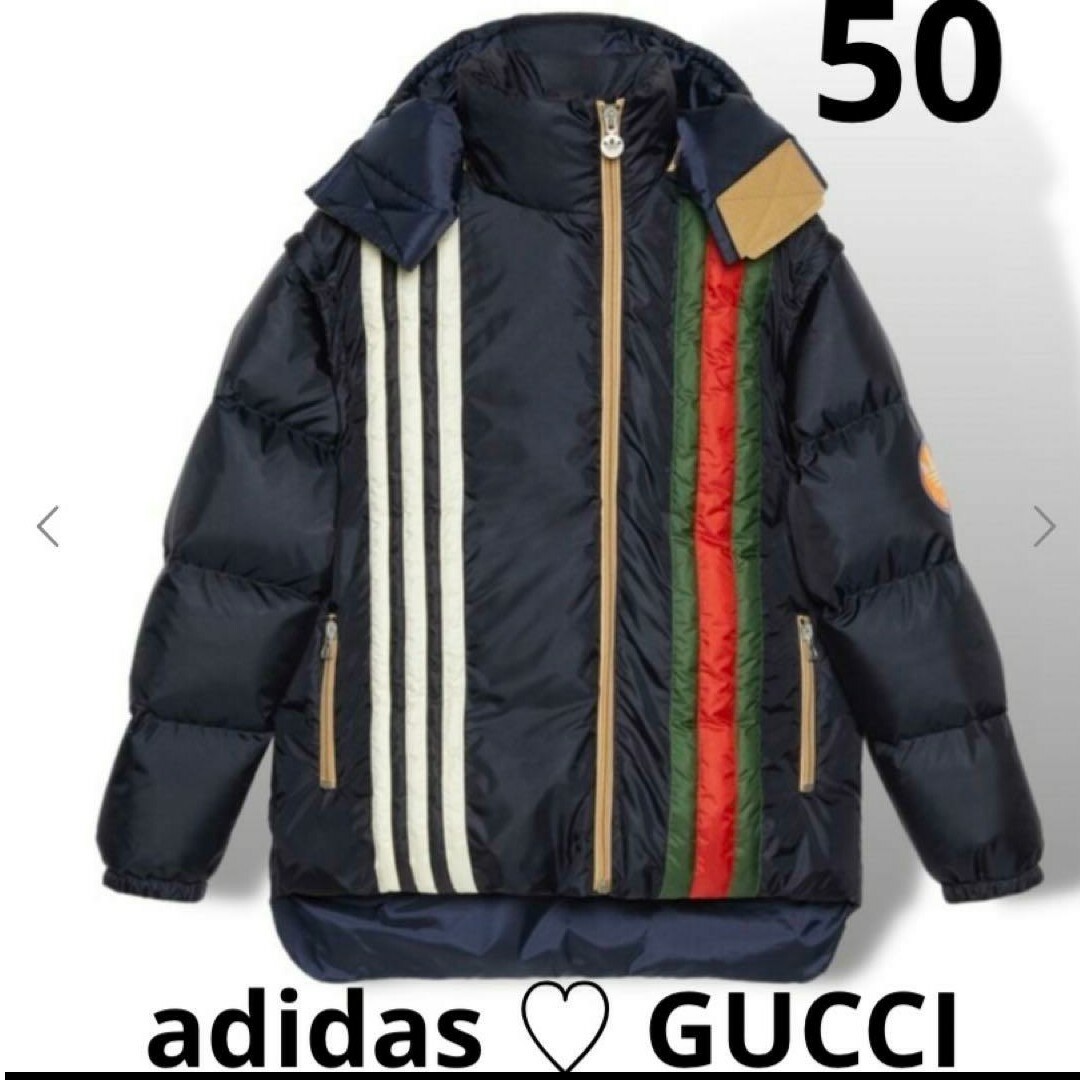 Gucci(グッチ)のGUCCI  adidas x Gucci ダウンジャケット ストライプ ロゴ メンズのジャケット/アウター(ダウンジャケット)の商品写真