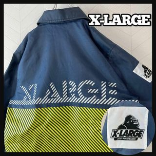 エクストララージ(XLARGE)のエクストララージ コーチジャケット ナイロン バックプリント 裏フリース 袖ロゴ(ナイロンジャケット)